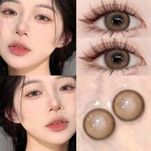 TINACON 星棕色美瞳，彩色隐形眼镜，1副装，软性隐形眼镜，适合女性日常佩戴，6个月使用期限。 - 棕色 - 查看 3