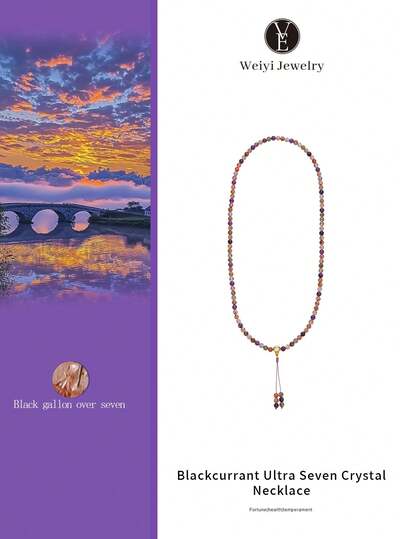  [VE] 108pcs Natural Black Garnet & Super Seven Crystal S925 Silver Necklace, Tri-Bead Amulet For Wealth & Protection, Rare Super Seven Contains 7 Mineral Energies To Purify Magnetic Field And Boost Career & Luck, Buddhist Prayer Bead Design For Meditation & Blessing, Collector's Grade Natural Crystal Jewelry, Essential Talisman For Cultivators In Their Birth Year. Jewelry Color Varies