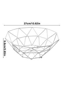 1pc White/Black Fruit Basket, Metal Wire Fruit Bowl, Kitchen Counter Fruit Basket, Fruit Basket, Vegetables Bread Snacks, Kitchen Gadget (Square Short, Black) - Multicolor - View 12
