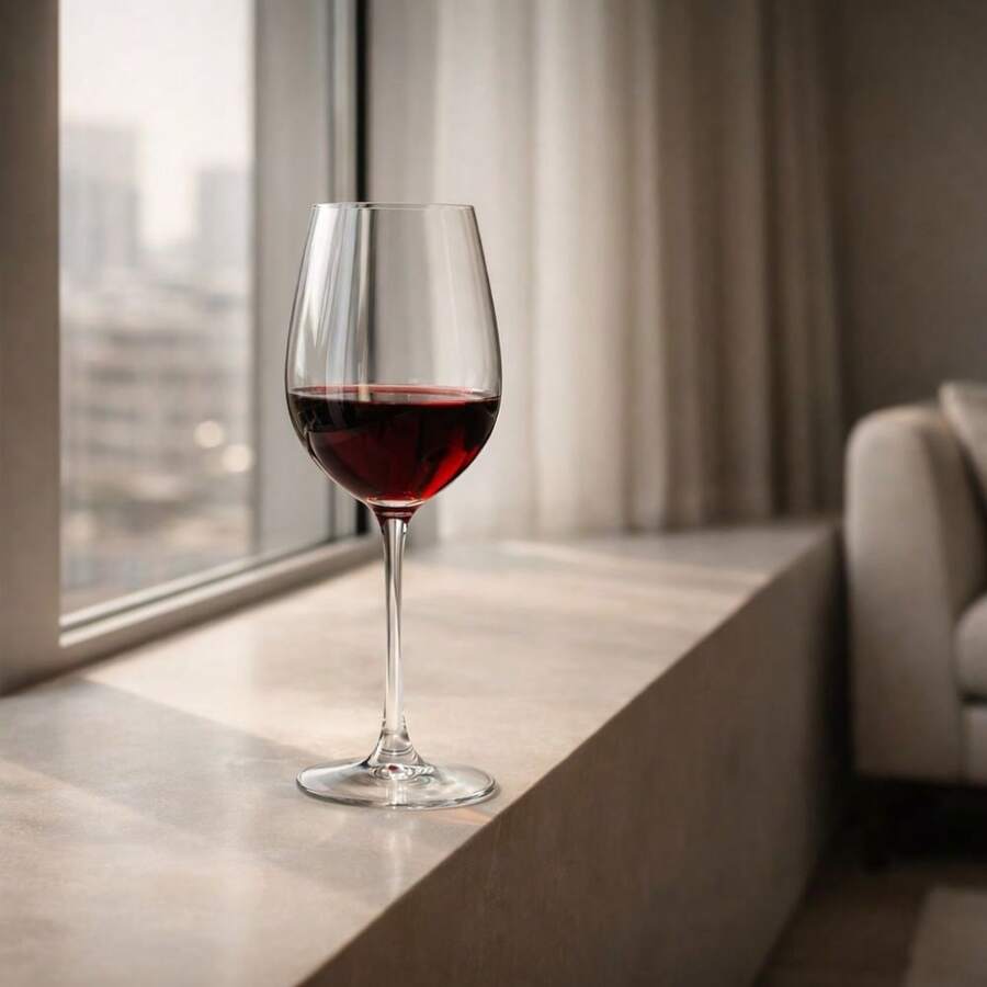 06 Taça Vinho Tinto Kristalli 580ml Bohemia Cristal Titânio - Branco - Visão 1