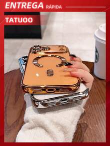 1 Piece Cell Phone Case With Camera Protection, Transparent Ultra-Thin Magnetically Attached TPU Case, Compatible With 16e/16/16Pro/16Plus/16ProMax/15ProMax/15/14/13/12/11 - 橘色 - 查看 8