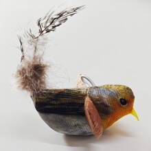 猫咪逗猫棒，带吱吱叫声的鹦鹉造型羽毛逗猫棒，互动式自玩玩具 - 彩色 - 查看 9