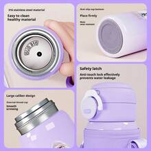 Disney Frozen Elsa Cute Dual Drink Stainless Steel Insulated Water Bottle Large Capacity Leak-Proof Cup Stylish And Tumbler For Birthday/Christmas Gift - Multicolor - View 3