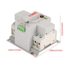 1pc 220V 63A 2P Mini Dual Power Automatic Transfer Switch Circuit Breaker - Gris - Ver 2