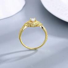 New Luxury Classic Sparkling Zirconia Engagement Wedding Ring 18KGold Plated White Gold 4*6mm Horse Eye Fine Jewelry Party Gifts - Butterfly - View 4