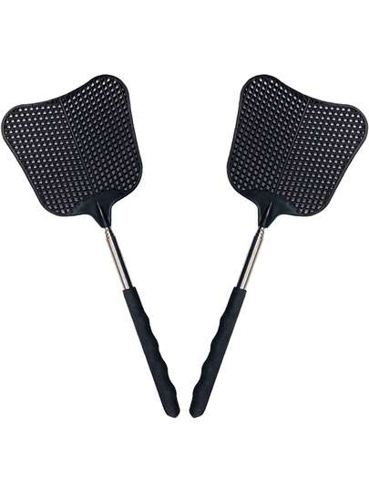 Retractable Plastic Electric Mosquito Swatter, Manual Insect Killer Tool For Home, Office, Dorm, Camping, Hiking, Recessed Handle Design For Easy Grip, Insect Control & Repellent Supplies, Kitchen & Bathroom Essentials, Travel Necessities