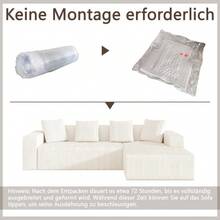 Fully Compressed And Frameless Sofa, Cloud Sofa Combining Several Elements, Modern Modular Sofa With Deep Seats, Upholstered Sofa For Living Room And Bedroom - White - View 5