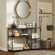 Console Table, Entryway Table With 4 Shelves, Side Table With Steel Frame, Metal Shelving Unit For Small Spaces, Entryway, Hallway, Living Room, 110 X 30 X 75 Cm, Black - Black - View 8