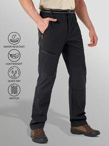 KEFITEVD Men's Water Resistant Hiking Pants All Seasons Quick Dry Working Cargo Pants - Black - View 5