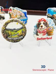 1 buc magnet de frigider stereo 3D elvețian pitoresc și drăguț cățeluș, colecție de suveniruri de călătorie mondială, potrivit pentru acasă, decor de birou, autocolant magnetic personalizat pentru frigider, decor de casă, bucătărie, cameră, birou, cadou artizanal pentru dulap, suvenir de sărbători, cadou mic rafinat - Magneți exclusivi pentru frigider - Vizualizare 9