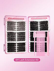 560/600 Pcs DIY Lash Clusters 30D 40D 50D 60D 80D 100D D Curl 9-16mm Soft Reusable Individual False Eyelashes - Pink - View 13