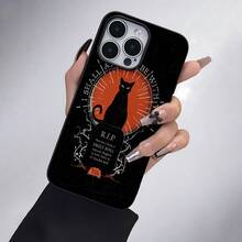 Gato negro, lápida, siempre contigo, temática de Halloween. Esta elegante funda para teléfono es compatible con Samsung, Apple, OPPO, , etc. Fabricada en TPU flexible, resistente a golpes y arañazos, ofrece una excelente protección contra caídas y un agarre cómodo. Es un regalo ideal para familiares, amigos y seres queridos, y una opción perfecta para festivales. Fundas para iPhone, San Valentín, , fundas para hombre, celulares y accesorios, funda negra para teléfono. - Negro - Ver 2