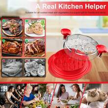 Chicken Shredder 8 Inches Chicken Breast Shredder Tool Cooked Meat Shredder With Clear Lid, Ergonomic Design,Auti-Slip, Easy To Clean, Chicken Shredder Tool Twist Chicken Grinder  Chicken Shredder Large Chicken Breast Shredder Tool Twist With Brush&Fork, Visible Meat Shredder Machine, Strong Anti-Slip Strip, Ergonomic Handle,Suitable For Pork Beef Chicken - Đỏ - Xem 7