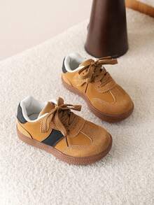 1 Pair Spring/Autumn New Baby Shoes, Soft Bottom Toddler Shoes, Casual Sports Sneakers - Brown - View 5