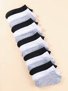 15 Pairs Kids Summer Solid Color Neutral Daily Casual Breathable Invisible Leg Warmers Set - Multicolor - View 9