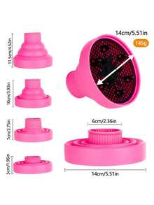 Accesorio difusor plegable para secador de pelo, difusor de silicona portátil, adecuado para cabello rizado, ideal para viajes, salón y uso en el hogar - Multicolor - Ver 19