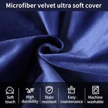 Puf para adultos y niños con relleno de espuma viscoelástica, puf con funda de terciopelo lavable ultra suave, sofá de felpa para sala de estar, recámara y sala de juegos, 3 pies, azul - Azul - Ver 5