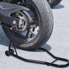 COSTWAY Portable Steel Motorcycle Stand Sport Bike Rear Wheel Lift, Black - Black - View 8