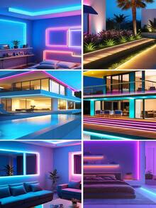 5m/3 Meters/1m Flexible RGB Neon Light Strip, Outdoor LED Strip Lights With 44-Key Remote & App Control, Timing, Music Sync, Suitable For Home Decor, Soft & Flexible To Create Snow Scene, USB Powered, Music Sync, DIY Applicable For Bedroom & Party Decoration, Easy Installation - Multi-color light - View 10
