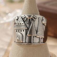 Cincin Pasangan Tembaga Buatan Tangan Antik, Cincin Kenangan, Cincin Hadiah, Cincin Pernikahan Bohemian - Perak - View 10