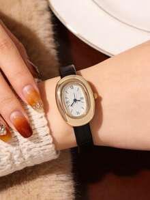1pc/Set Vintage Casual Elegant Women's Leather Watch, Fashionable Refined Round Dial, Suitable For Daily Wear And Other Occasions To Decorate The Wrist, Perfect Gift For Holidays And Birthdays - Multicolor - View 8
