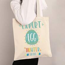 Bolsa de lona personalizada para la caza de huevos de Pascua, se puede imprimir su nombre, regalo de cumpleaños de Pascua perfecto - Multicolor - Ver 3