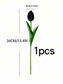 Bó hoa giả Tulip màu tím đậm, 1/5/10 cành, cao 34cm/13.4in, trang trí lãng mạn cho Ngày Valentine, nhà cửa, văn phòng, đám cưới, phong cách Boho, tiệc tùng ngày lễ, trang trại mùa thu. - Nhiều màu - Xem 15