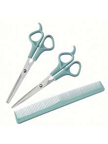 6pcs/Hair Styling Set - Home Hair Cutting Kit, Professional Hairdressing Tools, Straight Scissors + Thinning Scissors + Hair Cutting Comb + Styling Comb + Sectioning Clips, Cut Bangs And Trim Ends At Home, Easy For Beginners To Use - Multicolor - View 4