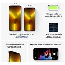 Apple iPhone 13 Pro (128 GB) Dual SIM - Plata- Excelente (Reacondicionado) - Plateado - Ver 6