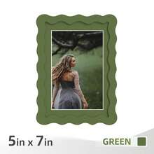 1pc/3pcs Wavy Design Photo Frame For Wall & Tabletop Decoration, Artistic Creative Home Decor With Multi-Color Waves - 7 Standard Sizes 4x4in, 4x6in, 5x7in, 6x6in, 8x8in, 8x10in, 11x14in - Modern Stylish Interior Accent, Fun Picture Frames, Scalloped Picture Frame- Graduation Wedding Gift (Random Photo Paper) - 波浪形 - 查看 55