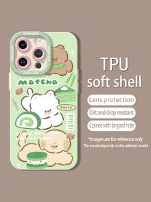 Bonitas ilustraciones y fondo de comida con temática de matcha. Esta elegante funda para teléfono es compatible con Samsung, Apple, OPPO, , etc. Fabricada en TPU flexible, resistente a golpes y arañazos, ofrece una excelente protección contra caídas y un agarre cómodo. Es un regalo ideal para familiares, amigos y seres queridos, y una opción perfecta para festivales. - Blanco - Ver 5