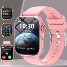 Reloj inteligente para niños, con correa deportiva de silicona, compatible con llamadas, podómetro, seguimiento de calorías, múltiples modos deportivos, alertas de llamadas y mensajes, pantalla táctil completa, compatible con Android e iOS, regalo divertido - Multicolor - Ver 13