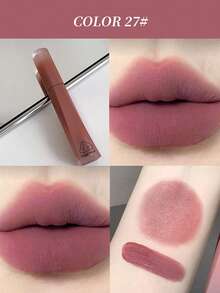 Gege Bear 1pc Soft Matte Velvet Lip Gloss, Long-Lasting Non-Fading, Natural Color, Versatile Makeup Lip Tint - Multicolor - View 9
