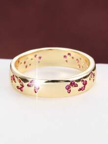 1pc Elegant Butterfly Geometric Design Cubic Zirconia Inlaid Fashion Ring For Women - Multicolor - View 26