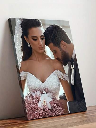 Tablou de perete înrămat personalizat, pictură multifuncțională potrivită pentru sufragerie, dormitor și birou de acasă, portret de cuplu personalizat, pictură decorativă de interior cu ramă din lemn de pin