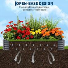 Raised Garden Bed With Clear Cover - Outdoor Galvanized Metal Planter Box Kit, 2 Large Screen Windows, Mini Greenhouse For Vegetables And Plants - Silver(1 Pack)6x3x1 Ft - View 7