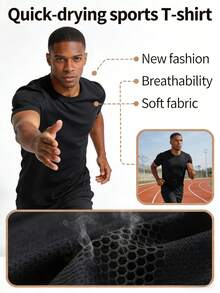 7 Pack Men'S Quick Dry Workout Gym T Shirts, Short Sleeve Active Running Athletic Tee Tops, Purchase And Receive One Additional Color For Free. Gifts For Boyfriend. Butfits For Men, Camiseta Para Hombre - Assorted 8-Piece Set - 查看 7