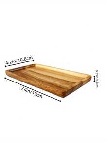 Bandeja y plato de madera de acacia sólida, tabla de cortar de charcutería de madera mini, tablas de queso rectangulares y ovaladas, adecuadas para alimentos, baño, decoración del hogar, encimera de cocina - Camel - Ver 11