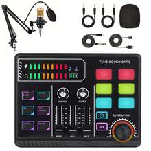 BM800 Condenser Microphone + P100 Sound Card Kit With Is Suitable For Computer Recording, Game Voice Communication, High-Quality Sampling, Home Use - P100 SET - View 9