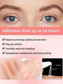 13pcs/Set Minimalist Hollow Lace Double Eyelid Tapes, Water-Activated Natural Invisible Eyelid Stickers Suitable For Makeup, No-Makeup Look, Office, Home - Nude - View 5