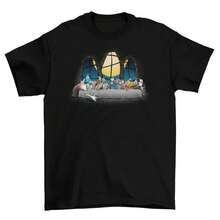 Nightmare Before Christmas Last Supper T-Shirt Unisex Adult Halloween Sizes New - 黑色 - 查看 1