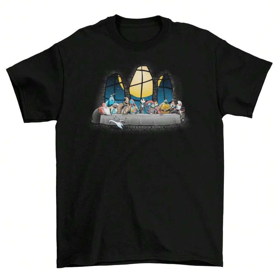 Nightmare Before Christmas Last Supper T-Shirt Unisex Adult Halloween Sizes New - 黑色 - 查看 1