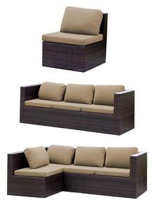 1件装高密度纯色牛奶丝户外沙发坐垫套，高弹力可拆卸半封闭式沙发垫套，适用于庭院、露台、花园沙发 - 卡其色 - 查看 4