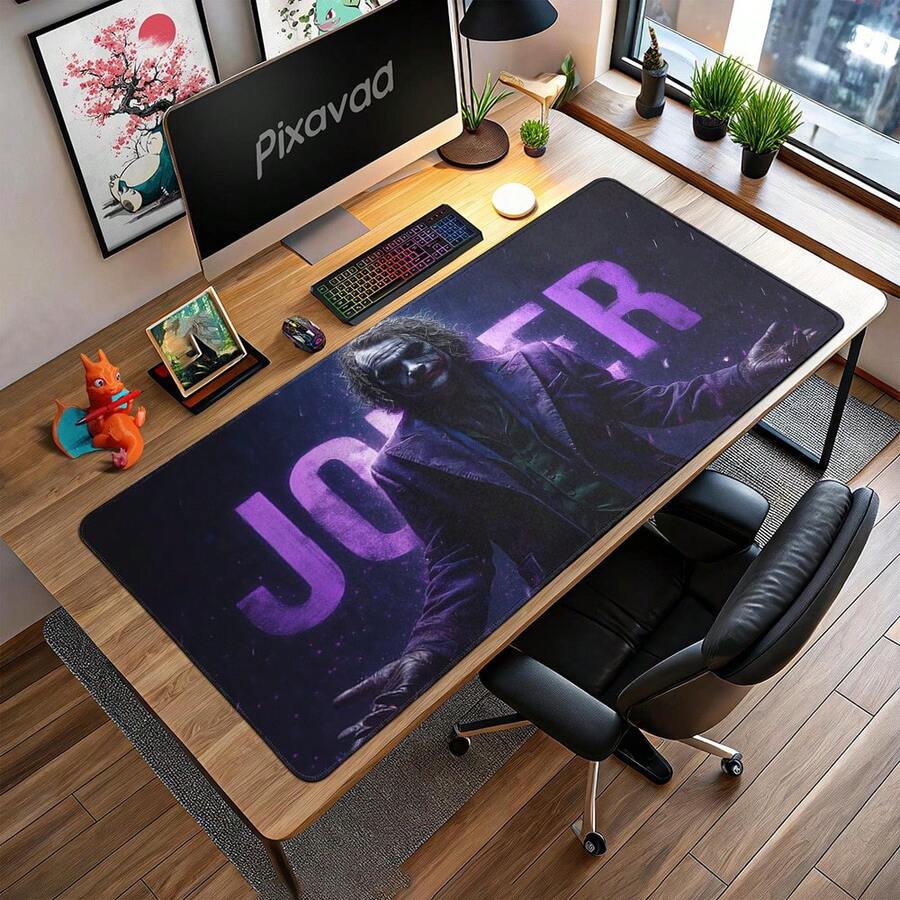 1pc Joker Game Mouse Pad - Heath Ledger Version - Large Extended Office Desk Mat With "Why So Serious" Atmosphere - Movie Memorabilia Gift - A - View 1