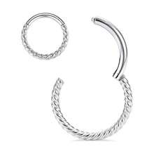 1 pieza Anillo de nariz con bisagra de acero quirúrgico 316L 16G sin costura para perforación de nariz, septo, cartílago, hélice, trago, concha, rook, daith, lóbulo, diámetro de 8 mm a 12 mm, color dorado - Plateado - Ver 6