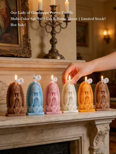 Prayer Candles For Our Lady Of Guadalupe, Multi Colored Aromatherapy Candles, Spiritual Gifts For Home Decoration