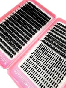 20 Rows 10-20mm D/DD Curly Spike Lash Clusters + 60D 80D 100D/120D 140D 160D Manga Eyelash Clusters 0.07 Anime Cluster Eyelash Extensions Clusters Lashes Lash Spikes Fairy Lash Clusters With Spikes Individual Lashes For Beginners, Reusable, Suitable For Parties, Weddings, Dates, Halloween And Daily Wear - 黑色 - 查看 14