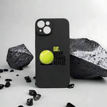 Phone case: Protect your phone soft phone case with Tennis pattern UV printed straight edge frosted phone case, providing 360 degree all-round protection for  11 12 13 14 15 16 17 Pro Max  Plus 16E - Negro - Ver 4