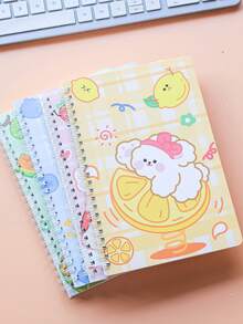 4 Notebooks 1 Set A5 Coil Book Each Of 60 High Quality Inner Page Horizontal Line Book Student Book School Supplies Record Book Office Pen Record Book - A5 - View 6
