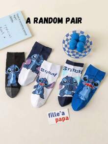 Disney 5/1 Pair Cartoon Animated Character Embroidered Women's Boat Invisible Socks, Summer Breathable Comfortable Fashion Men's Short Socks, Fun Novelty Invisible Socks - Multicolor - View 13